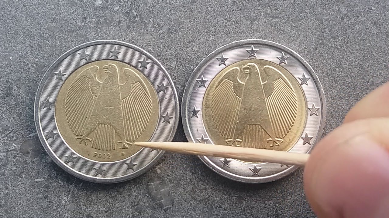 ULTRA RARE 2 EURO COINS DEFECT-ERROR GERMANY 2002 AND 2017