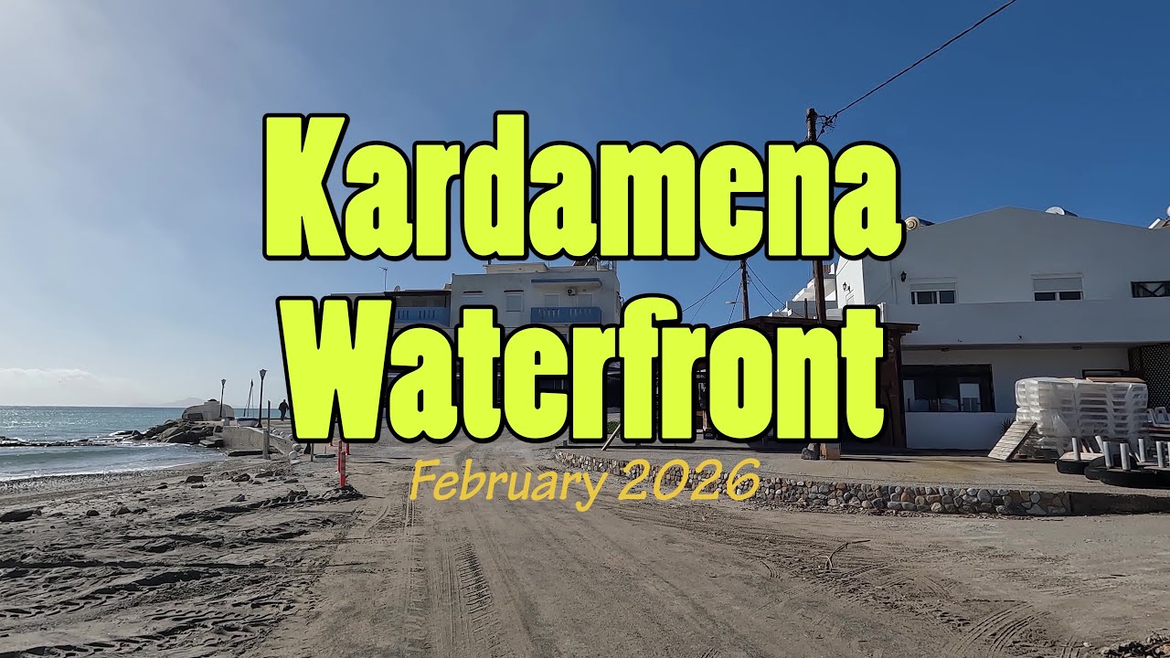 A Sunny & Windy Morning at Kardamena Waterfront | February 2026