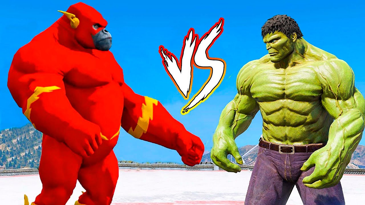 HULK vs FLASH GORILA - GTA V