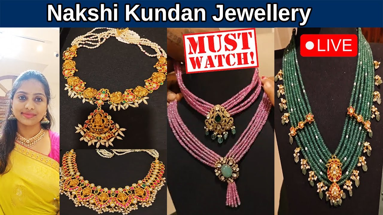 Live 22 carat Kundan gold  jewellery | Gold Necklace| Essence Jewels @Bride Essentials