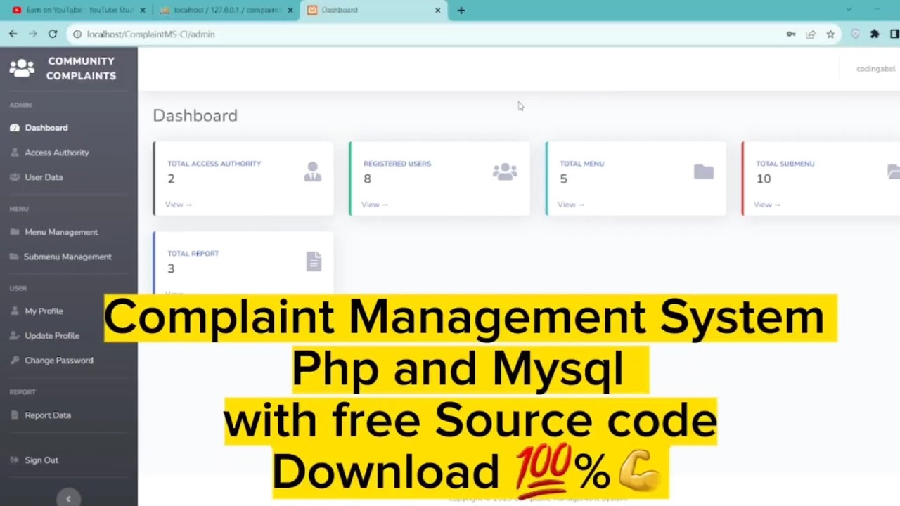 Complaint Management System in PHP and Mysql with free Source code 💯 Download