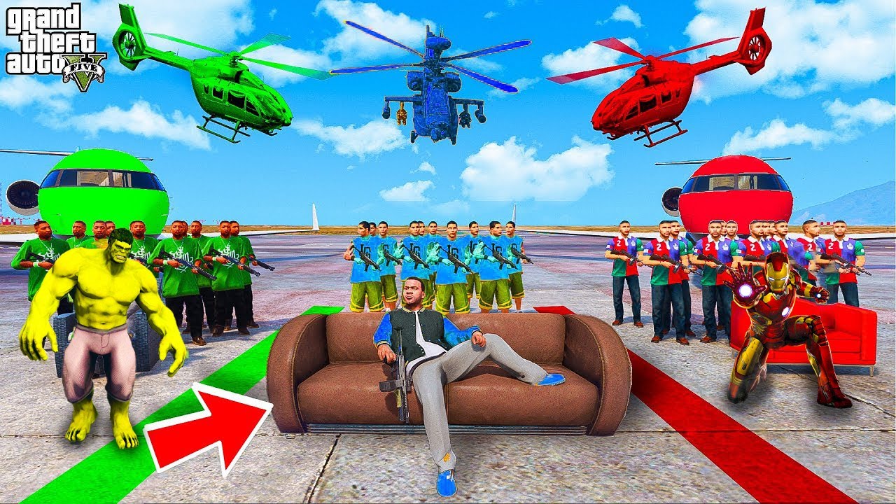 ФРАНКЛИН БАНДАСЫ VS ТЕМІР АДАМ БАНДАСЫ VS ХАЛК БАНДАСЫ (GTA V)