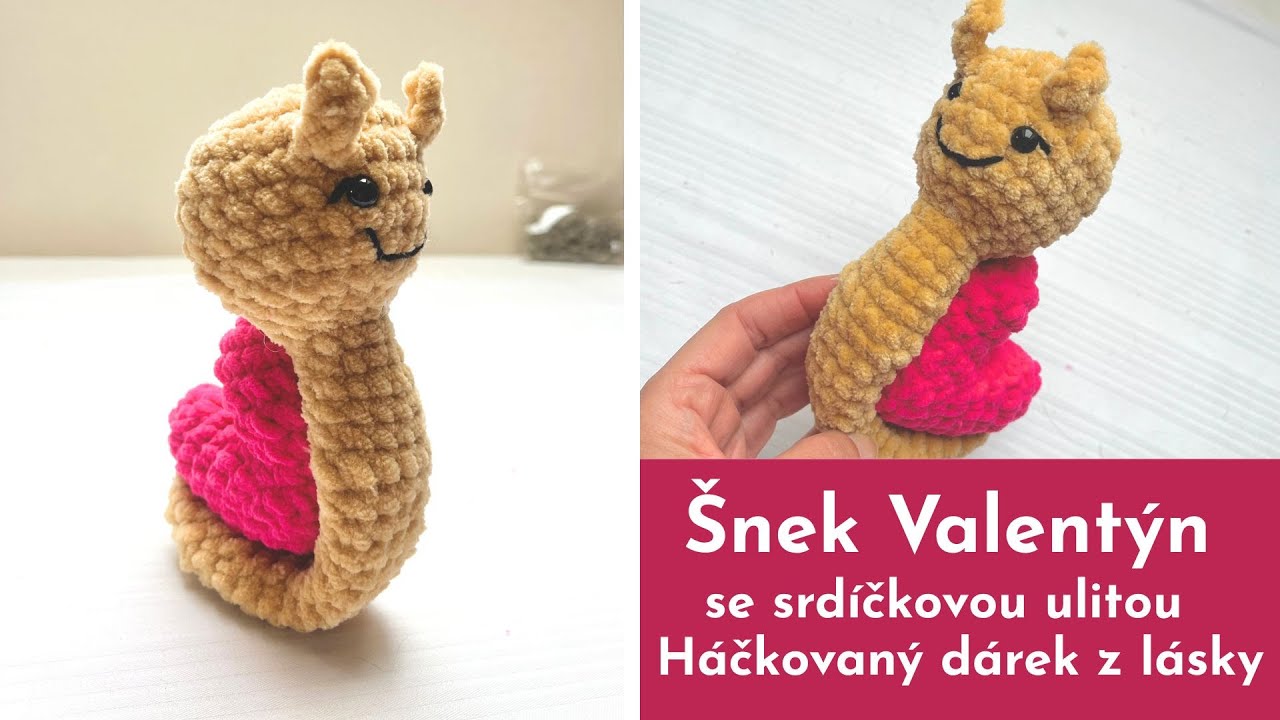 ❤️ Háčkovaný Šnek 🐌 Valentýn se srdíčkovou ulitou ❤️ dárek z lásky #nebeskacrochet #hackovanislaskou