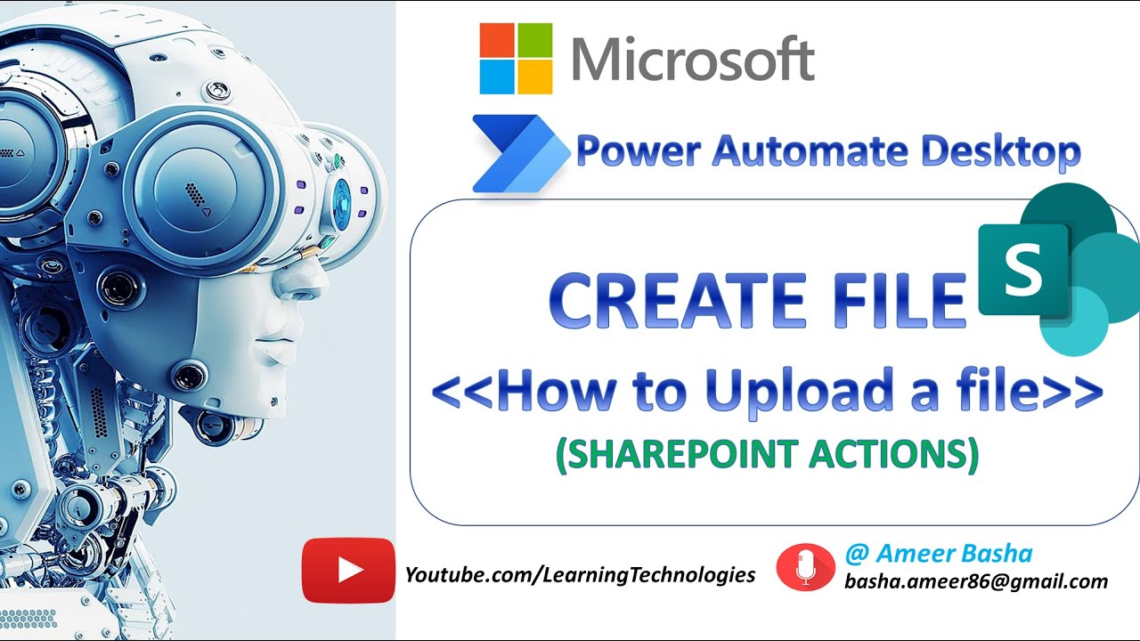 Power Automate Desktop #209 || How to upload a file to SharePoint (Create a file Action)