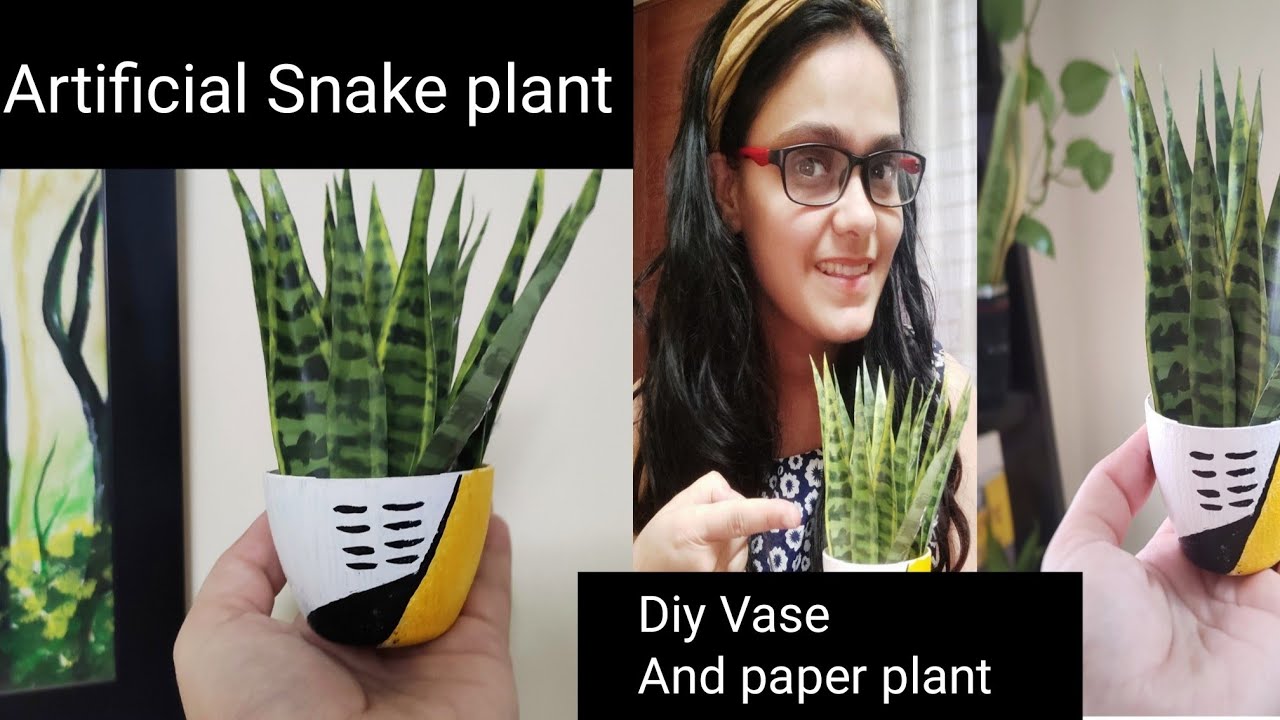 How to make an artificial Snake plant!! Paper Plant!! #paperplant #artificialplant #diyvase