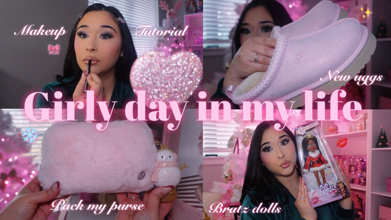 GIRLY VLOG ♡: glitter eyeshadow tut, pink Uggs, hauls, new bratz, Christmas lights & new purse