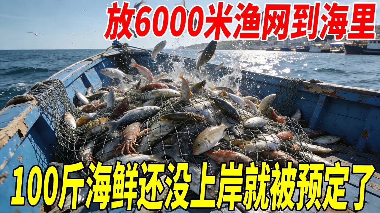 放六千米渔网到海里，收获一百多斤海鲜，还没靠岸就被朋友预定了#出海爆网的快乐有谁懂 #寻山探海征集令