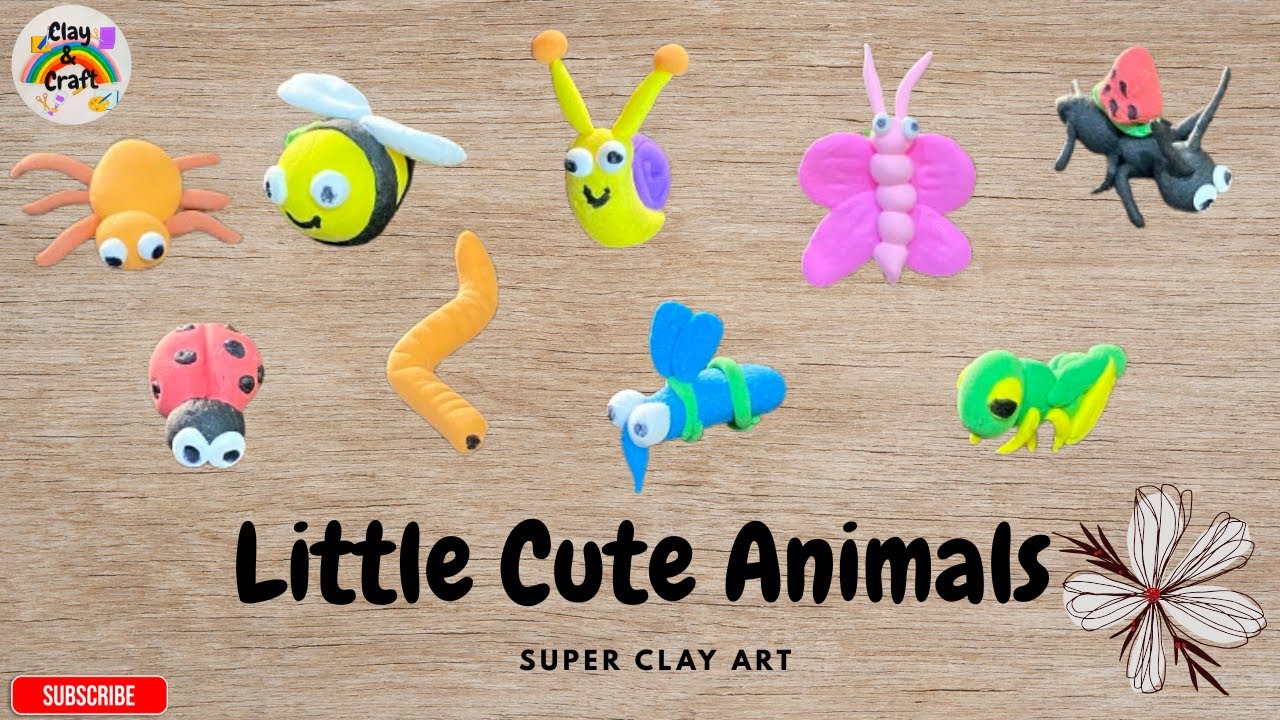 Making Cute Tiny Clay Animals – Insects & Bugs Craft _Little creations with clay
