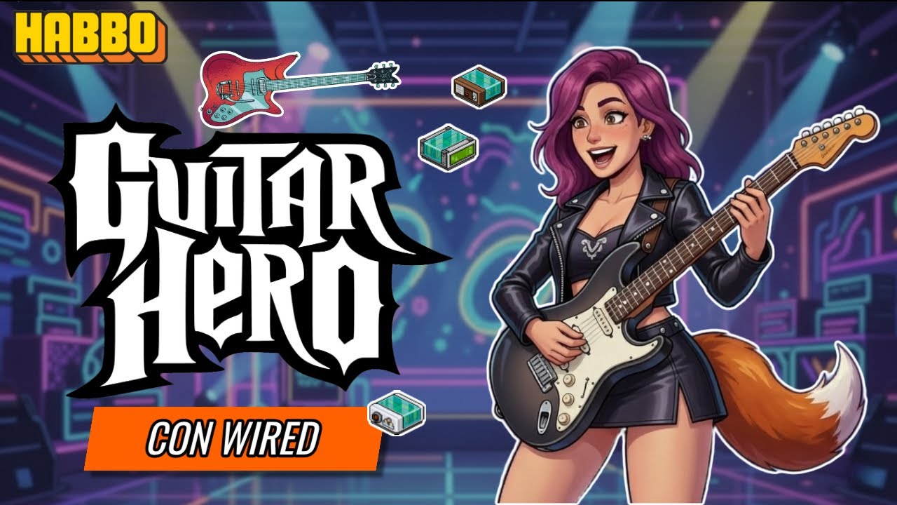 C&oacute;mo hacer un JUEGO de GUITAR HERO en Habbo con WIRED | Tutorial | LaChulaHB