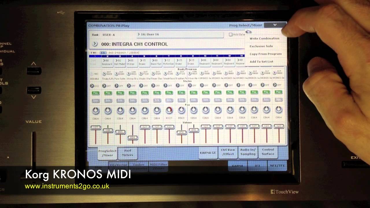 KORG KRONOS MIDI Control With Roland Integra-7