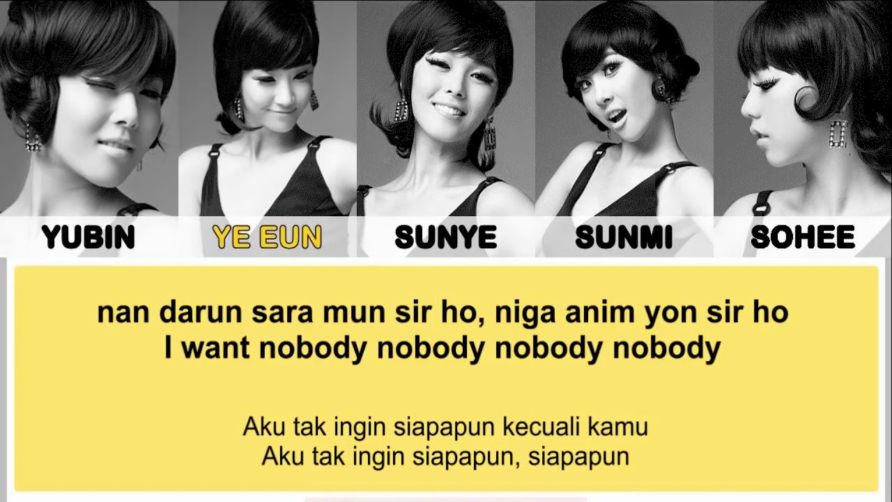 Nobody - Wonder Girls (Lirik dan Terjemahan lagu)