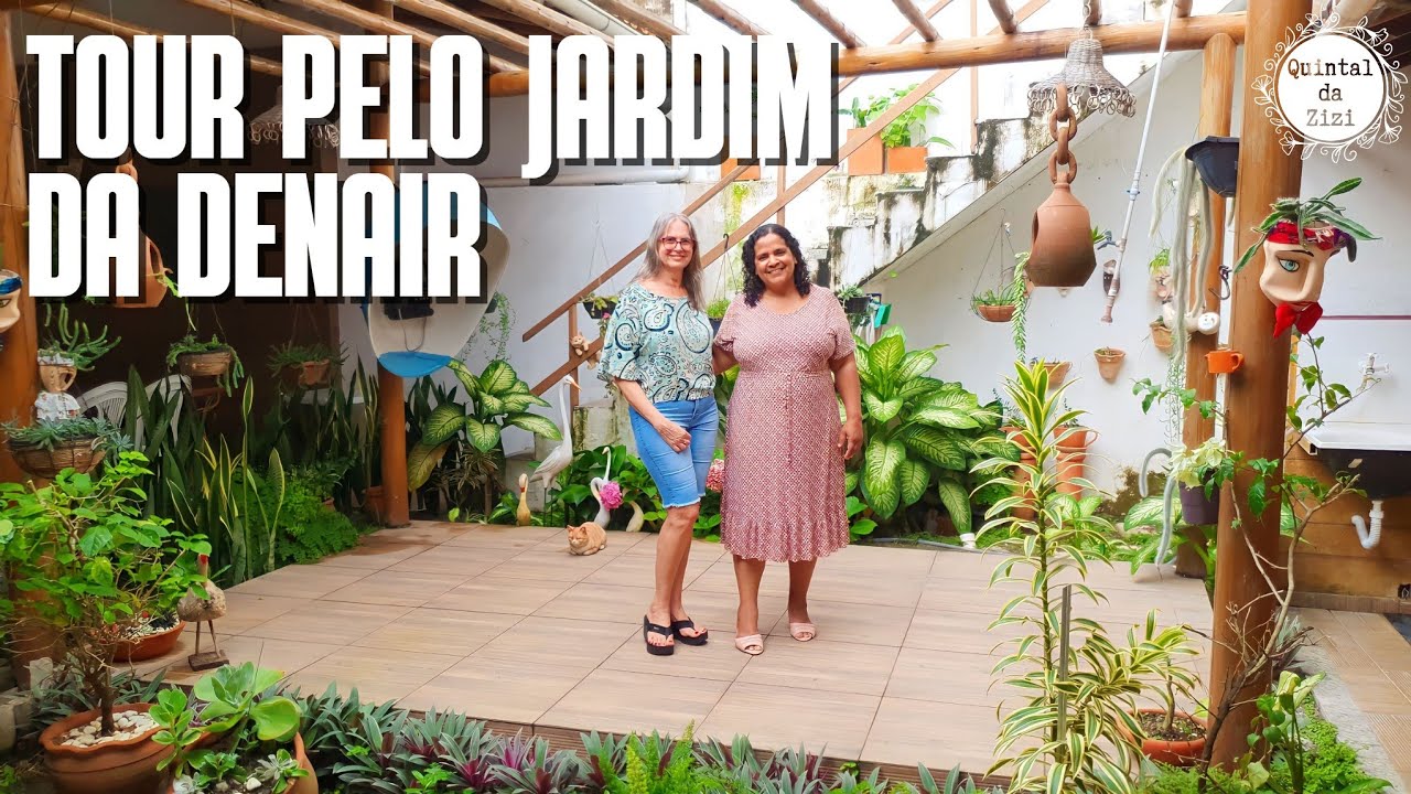 TOUR PELO JARDIM DE DENAIR: Jardim com pouco sol | Plantas de sombra | Comigo-ninguém-pode e outras