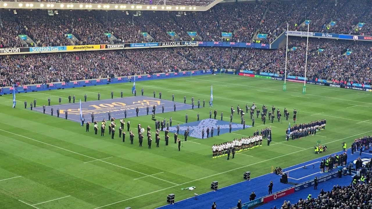 New Zealand National Anthem. Scotland v All Blacks, Murrayfield
