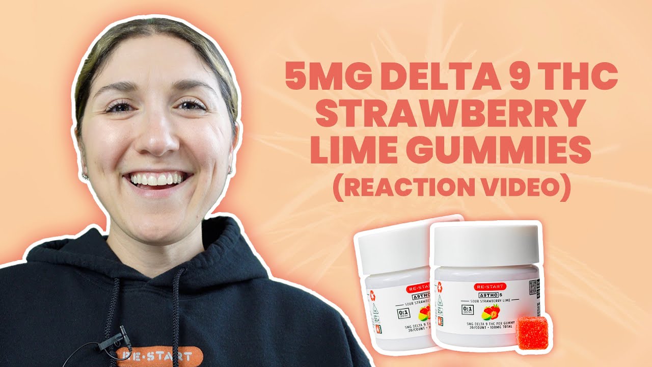 5mg Delta 9 THC Sour Strawberry Lime Gummies: Reaction Video