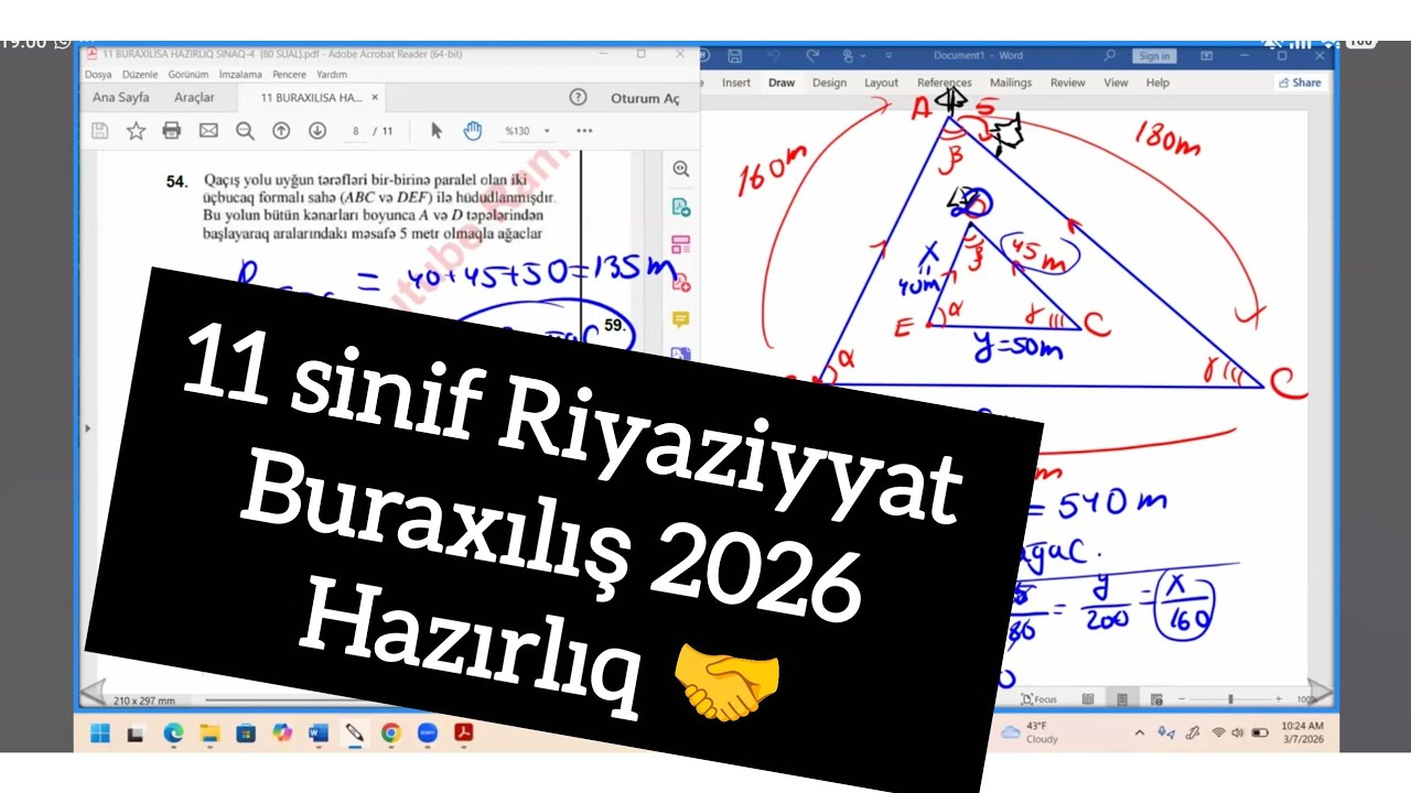 👉 Buraxılış 2026 -ya Riyaziyyat üzrə hazırlıq #riyaziyyat 