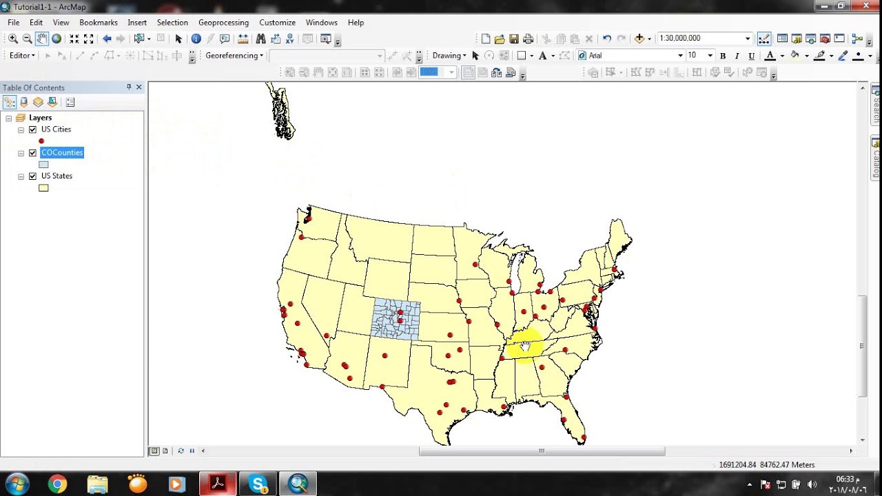 التعامل مع الطبقات layers arc map