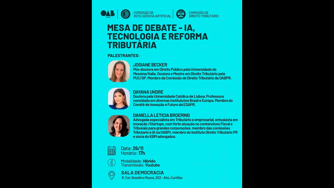 Mesa de debate - IA, Tecologia e reforma tributária