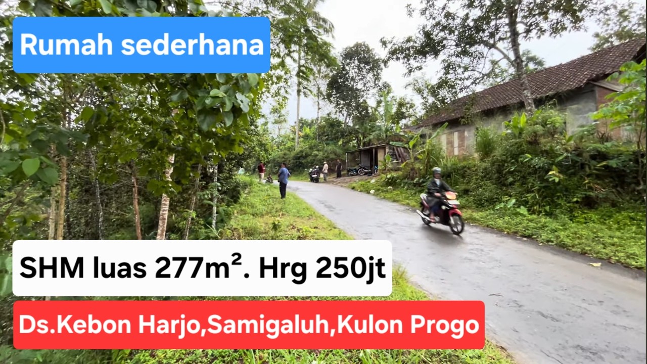 Rumah sederhana layak huni, cocok untuk usaha, SHM luas 277m², Ds.Kebon Harjo, Samigaluh,Kulon Progo