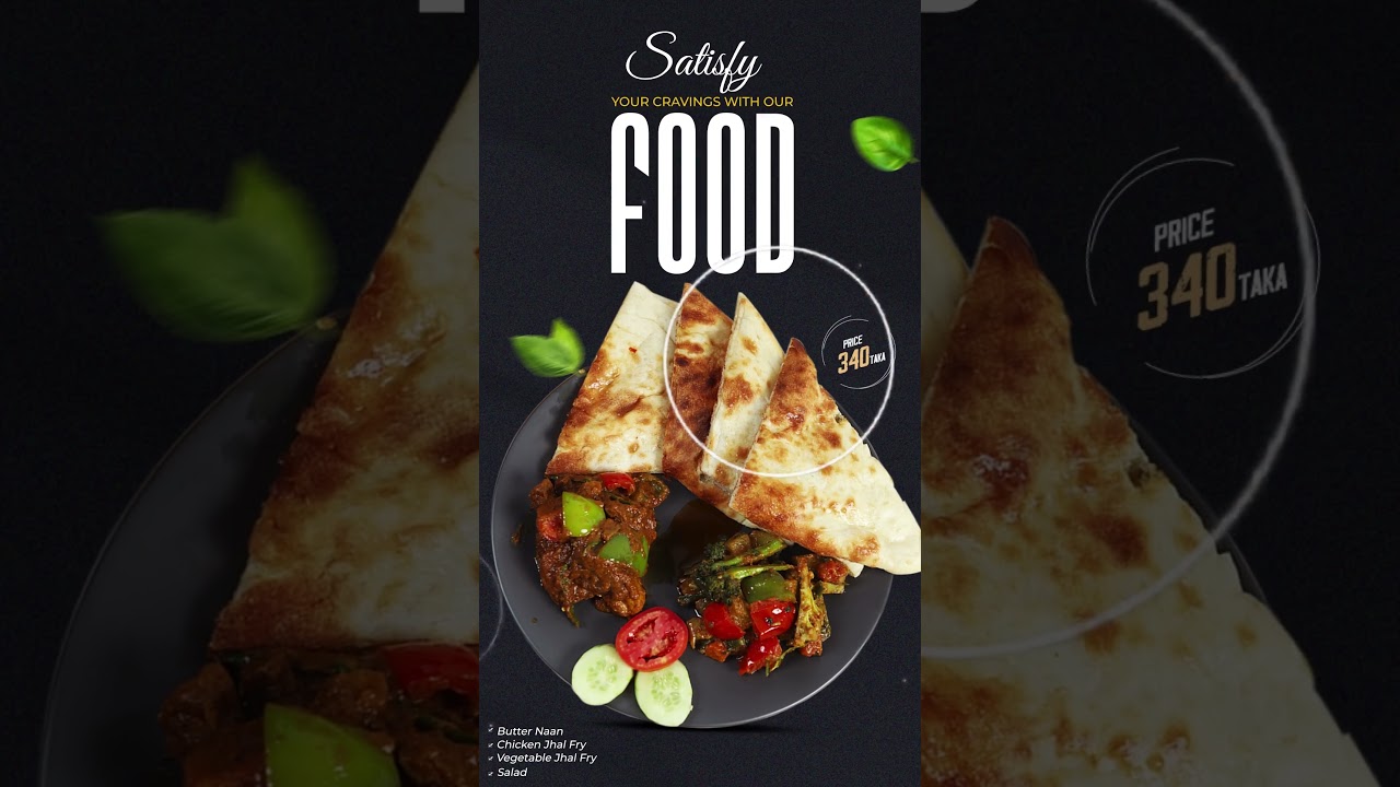 Motion graphic short food menu promo video in after effects / Food animation video