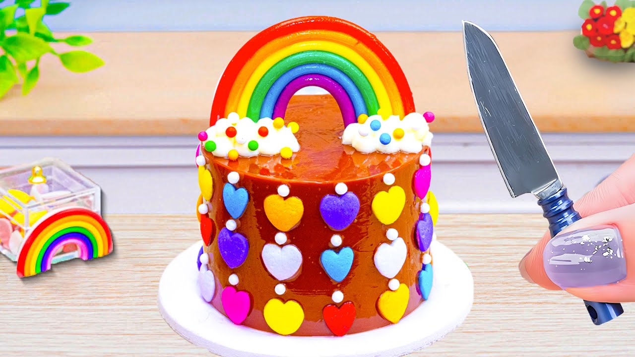 Sweet Rainbow Heart Chocolate Cake Decorating Ideas🌈Amazing Rainbow KitKat Cake Recipe By Sweet Shop