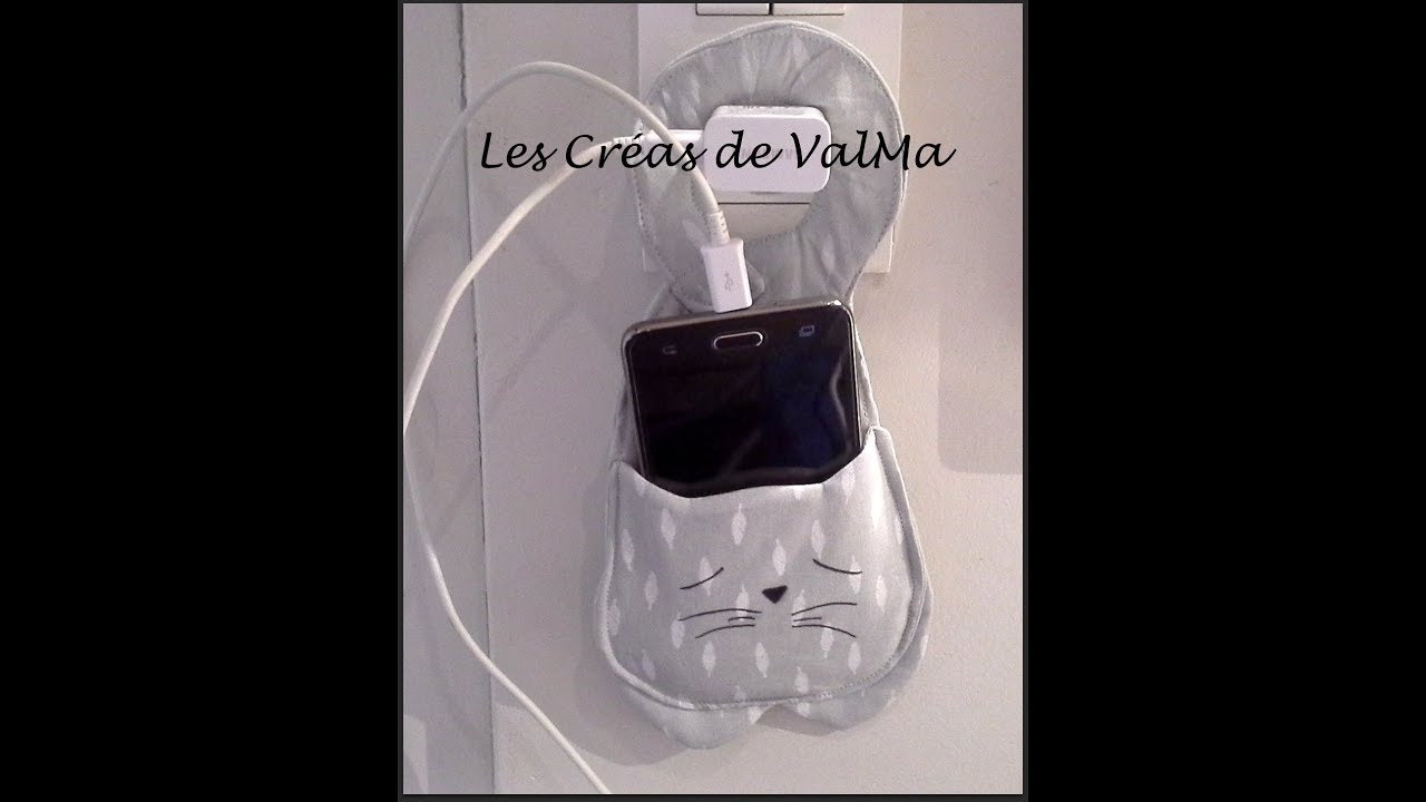 Etui chat pour chargeur & téléphone portable + vidéo bonus - Tuto couture ValMa Créas