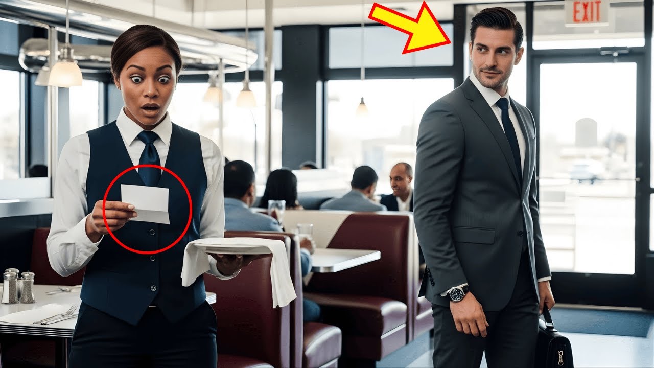 BILLIONAIRE LEFT $1 TIP — BUT THE BLACK WAITERESS FOUND A HIDDEN NOTE UNDER THE PLATE THAT ...