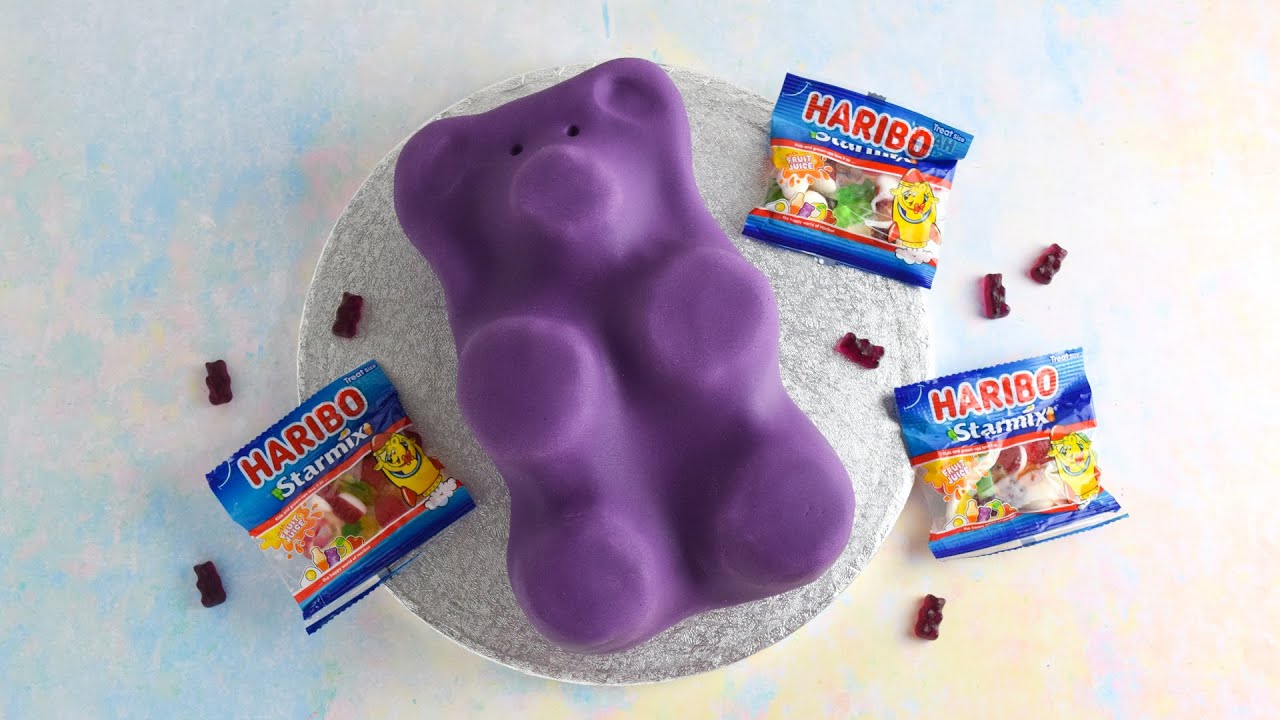 (AD) HARIBO Starmix Purple Bear Cake Recipe