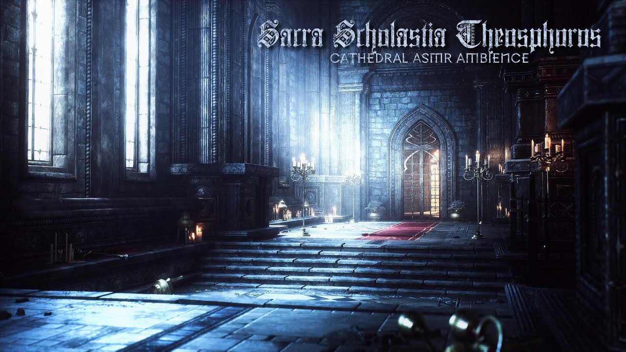 Sacra Scholastia Theosphoros: Cathedral-Library ambience | Reading ASMR & Gregorian chant (no AI)