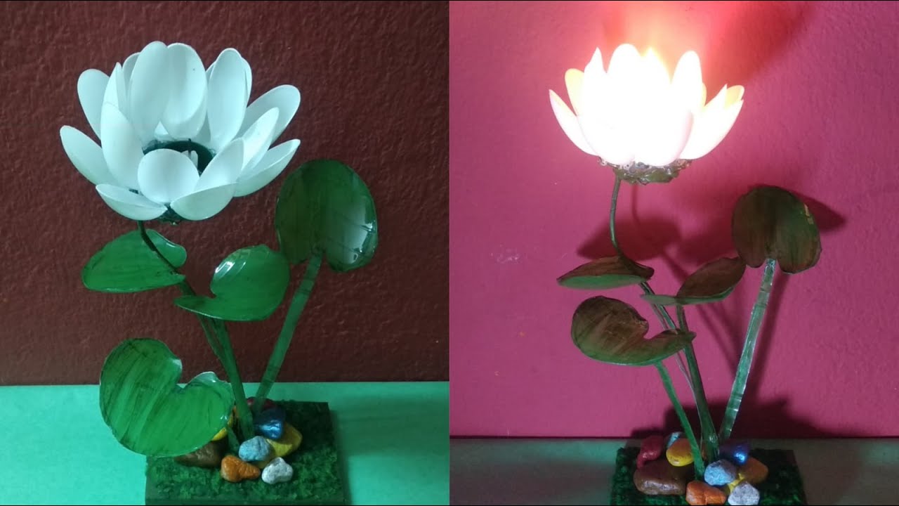 Lotus | Candle Holder | Showpiece | Made from plastic bottle & spoon | DIY | Sumi