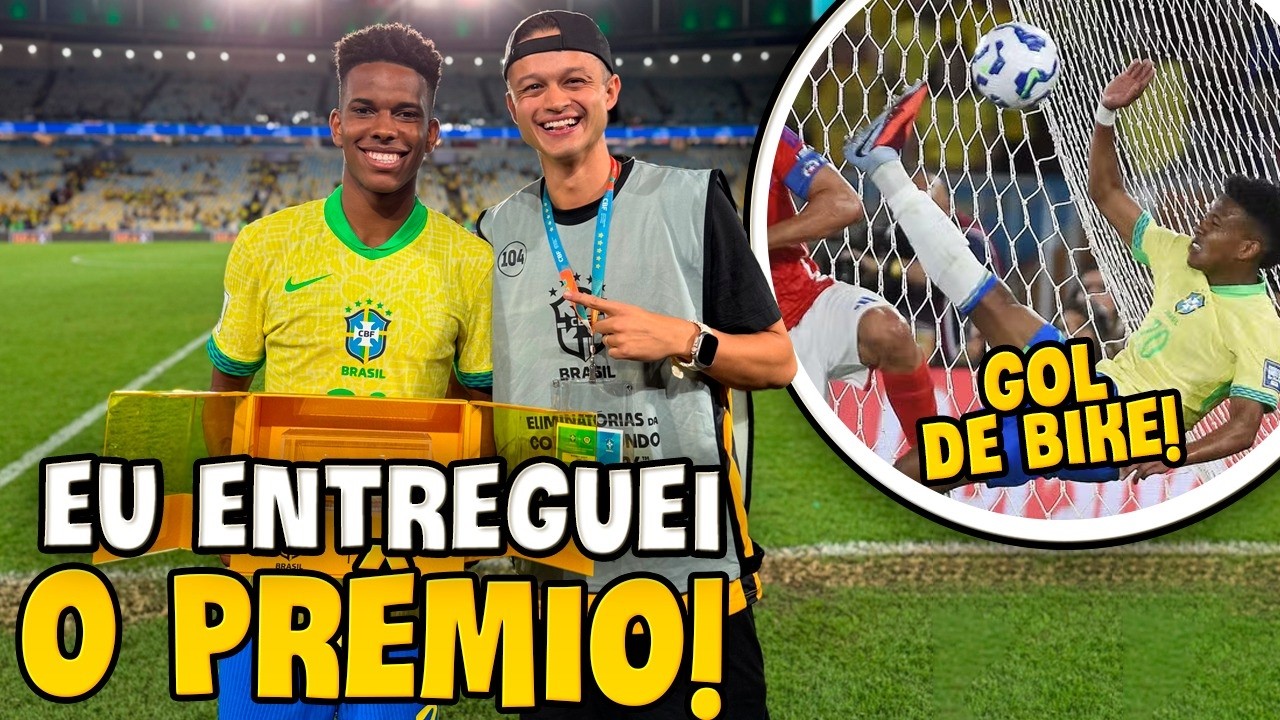 ESTÊVÃO FEZ UM GOL DE BICICLETA E EU ENTREGUEI O PRÊMIO PRA ELE! O 1º gol do Estêvão na Seleção!