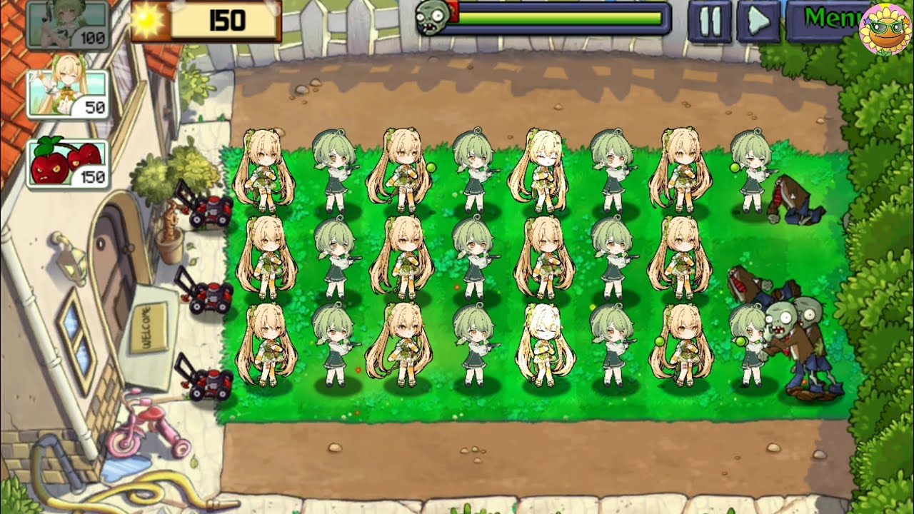 Plants girls vs zombies level 3