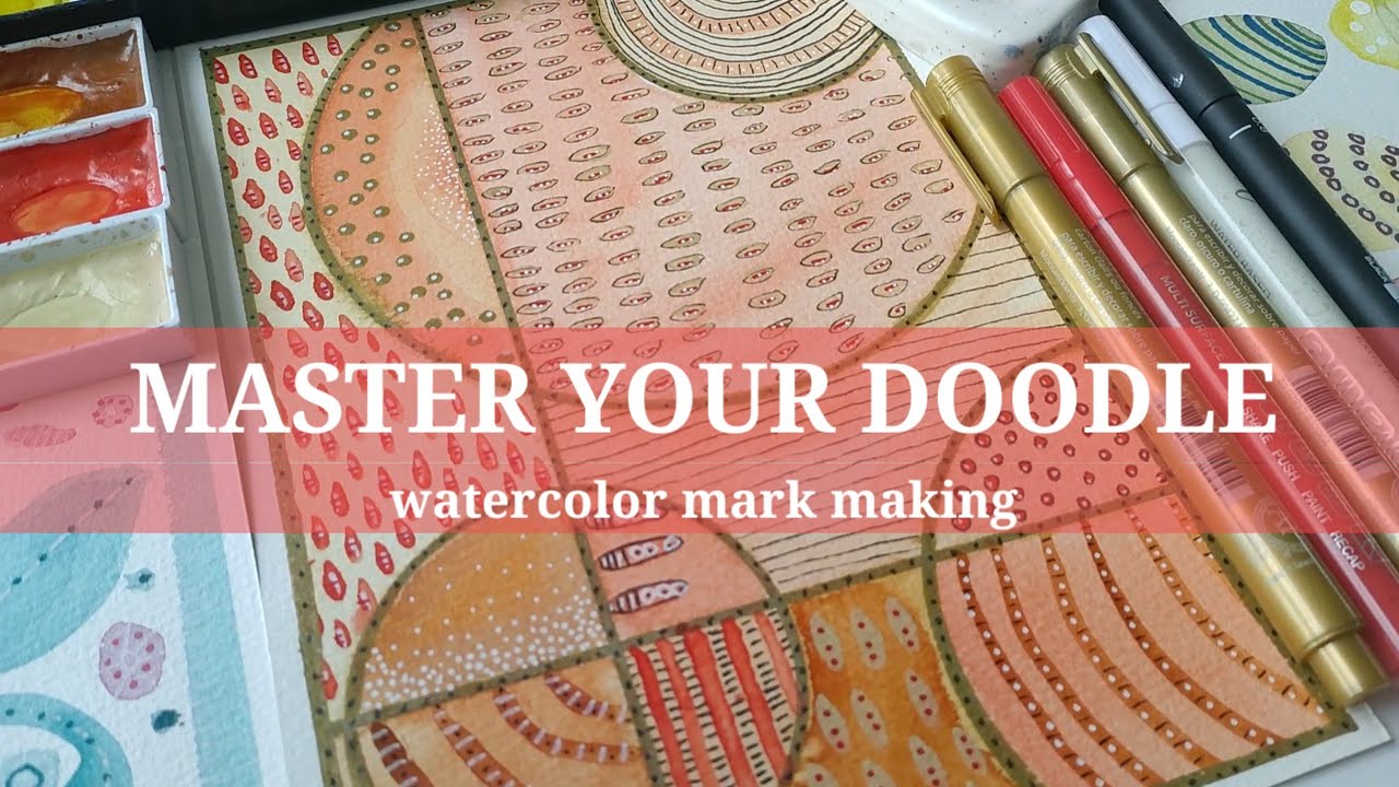 TRANSFORM your ABSTRACT WATERCOLOR using MIXED MEDIA with a DOODLE overlay
