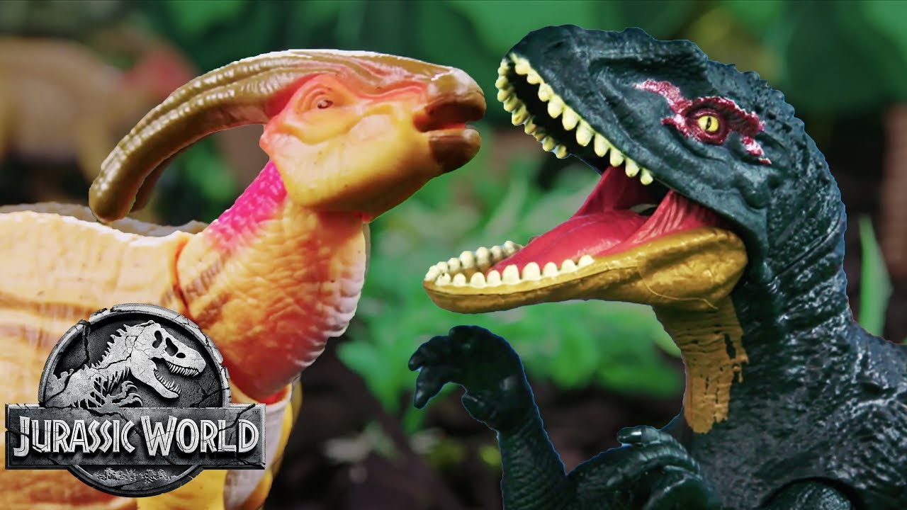 Dinosaur Battles: Concavenator VS Parasaurolophus | Jurassic World | Mattel Action!