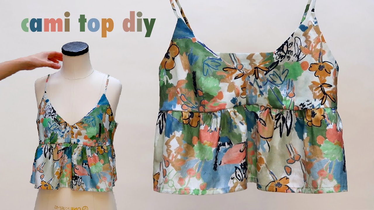 Cami V neck ruffle peplum top DIY | How to sew the Maggie cami babydoll top