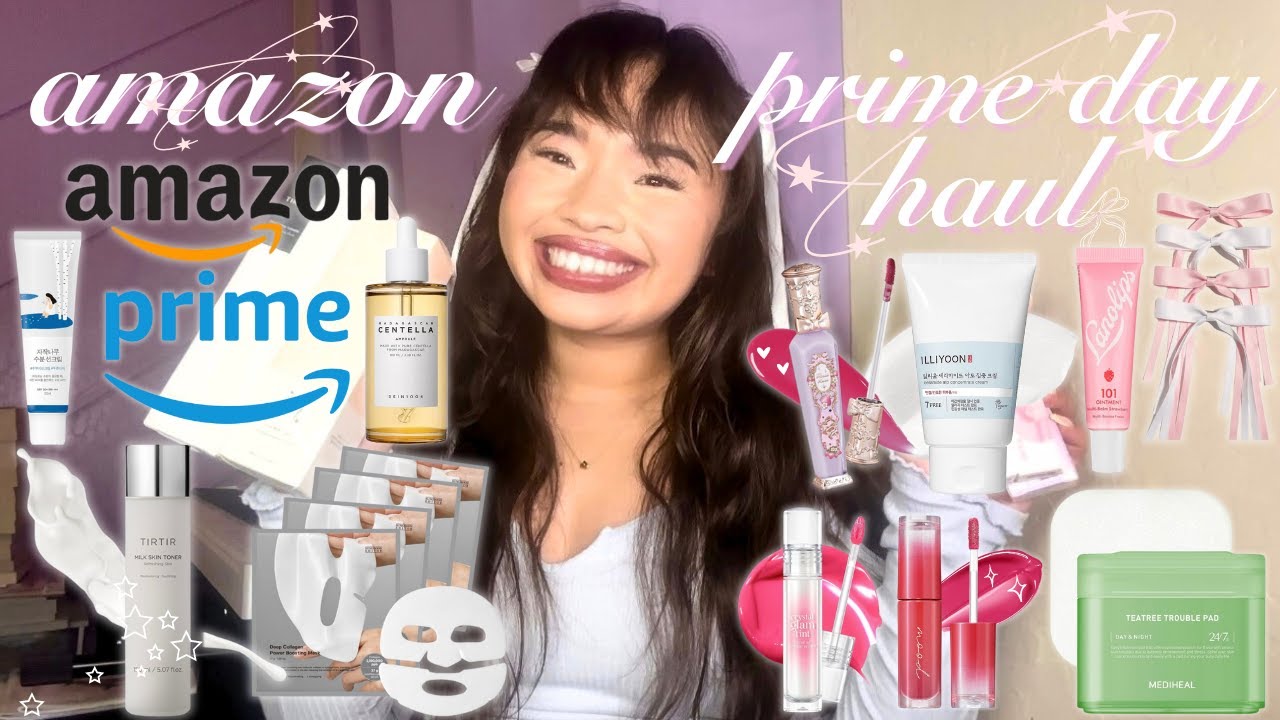 *HUGE* amazon prime day haul ♡ korean skincare, kbeauty, clothing dupes ♡ self care amazon shopping