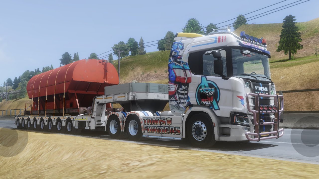 Truck SCANIA trailer LOW BED angkut gerbong kereta menuju LECH, part 1, #gamingvideos #wandasoftware