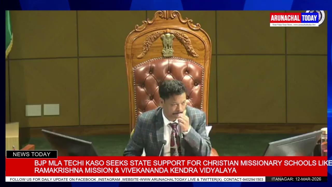 BJP MLA Techi Kaso Seeks State Support For Christian Missionary Schools Like RK Mission & VKV