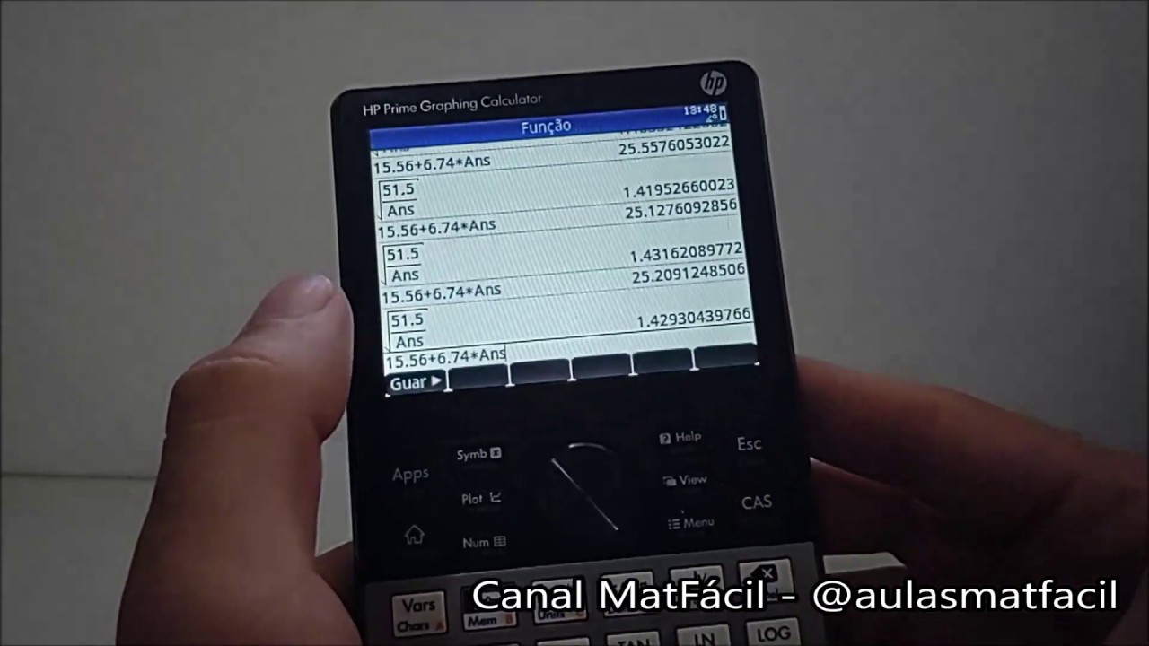 HP Prime - Iterações numéricas para convergir variáveis