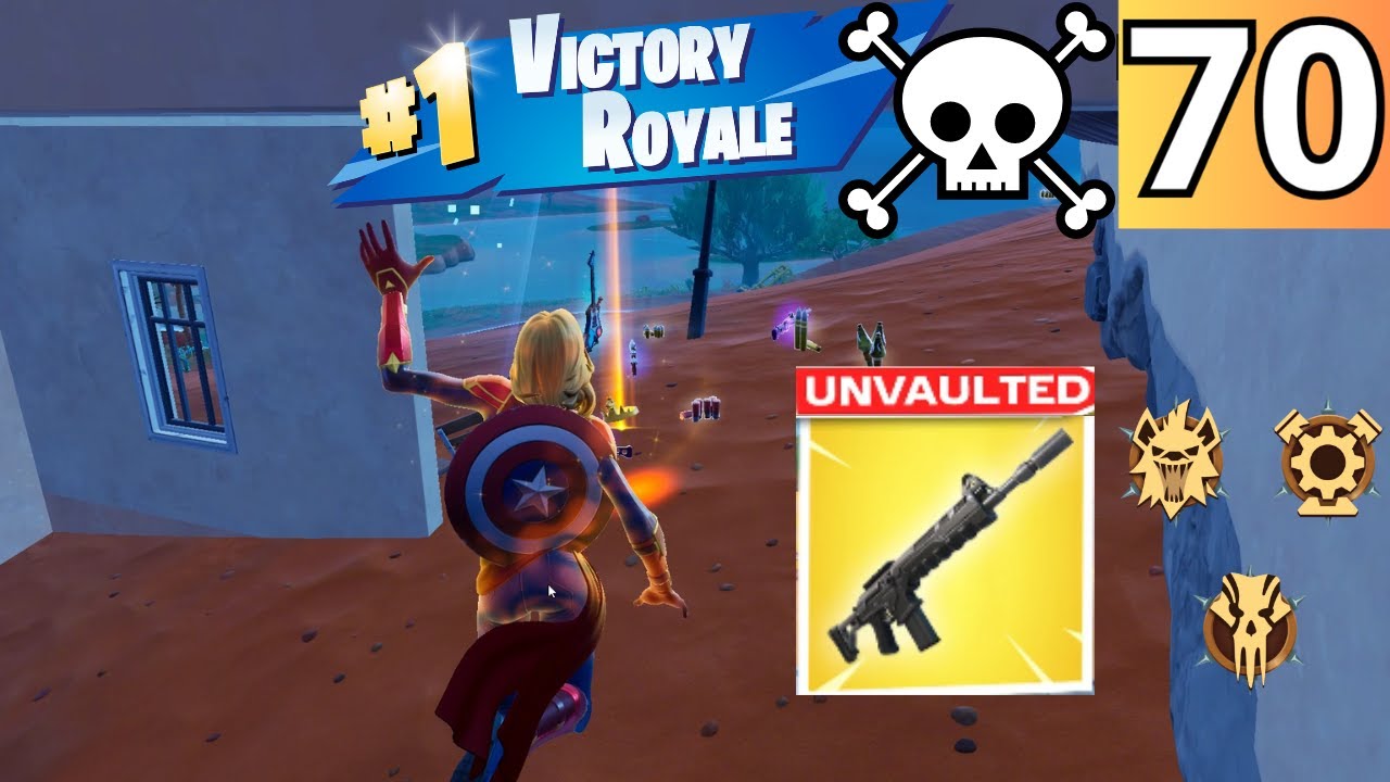 70 Elimination CAPTAIN MARVEL Solo Vs Squads Zero Build Gameplay Wins Fortnite Chapter 5 Season3