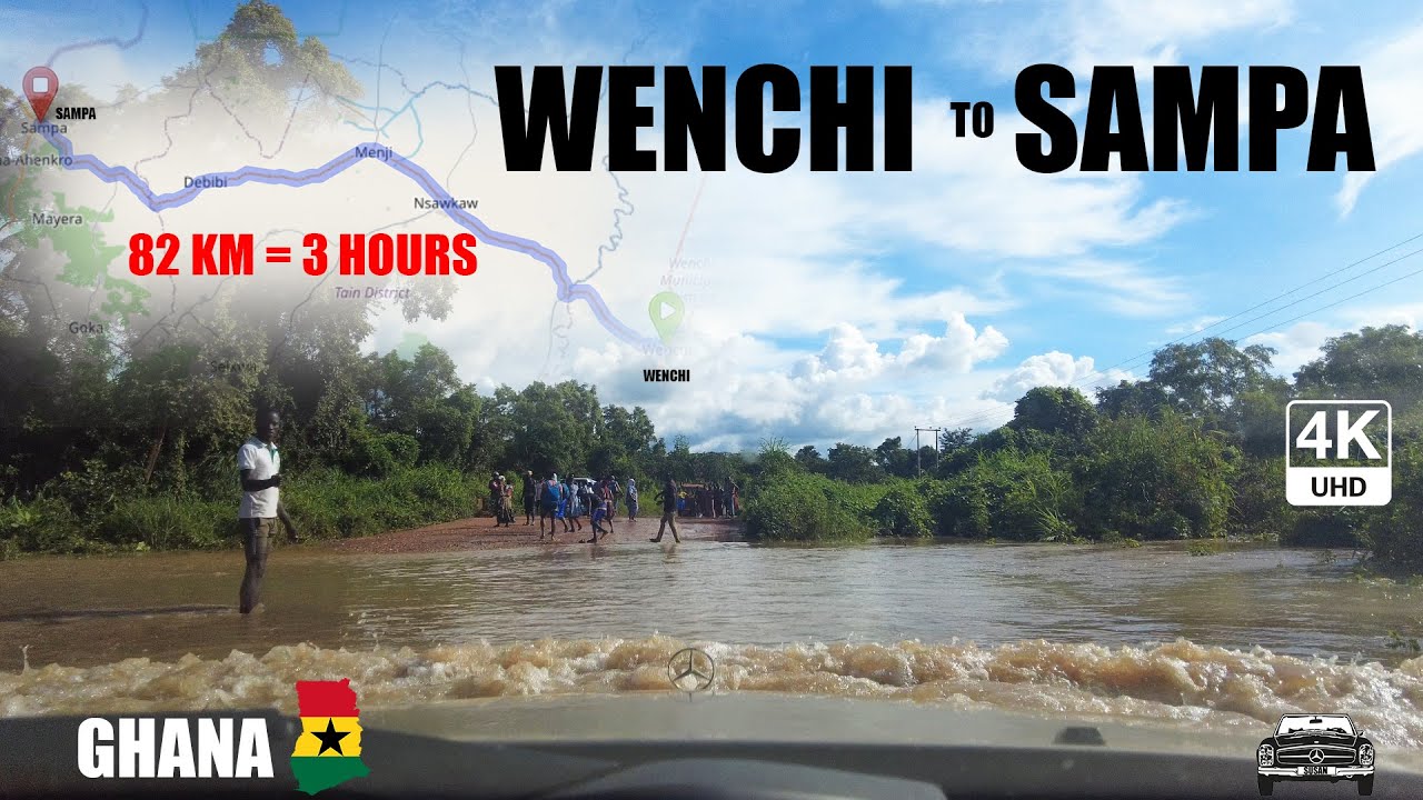 Wenchi to Sampa Road Travel via Nsawkaw in Ghana 4K