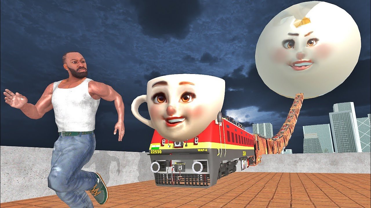 Longest Ballerina Cappuccina Moon Train Vs Franklin In Indian Bikes Driving 3D