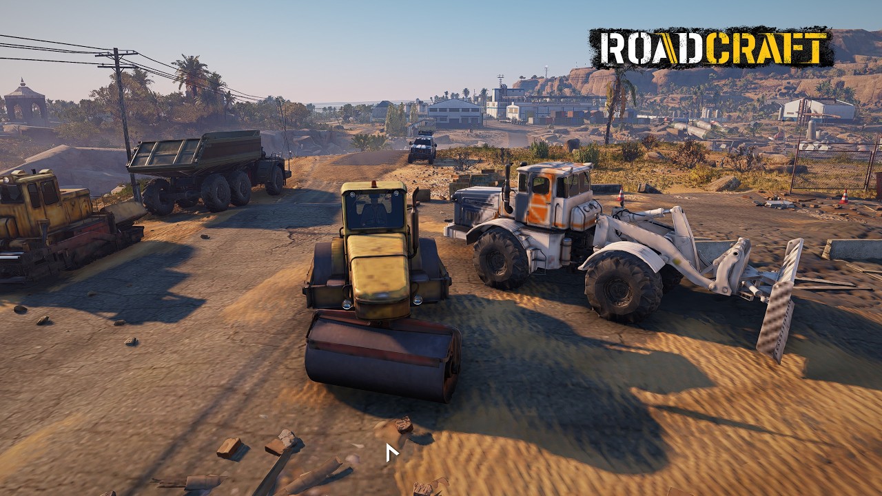 RoadCraft Construção de primeiro asfalto no Mapa Estadia - #4k