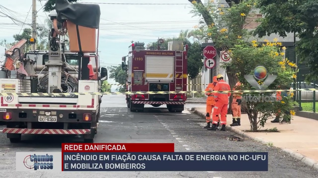 REDE DANIFICADA: INCÊNDIO EM FIAÇÃO CAUSA FALTA DE ENERGIA NO HC-UFU E MOBILIZA BOMBEIROS