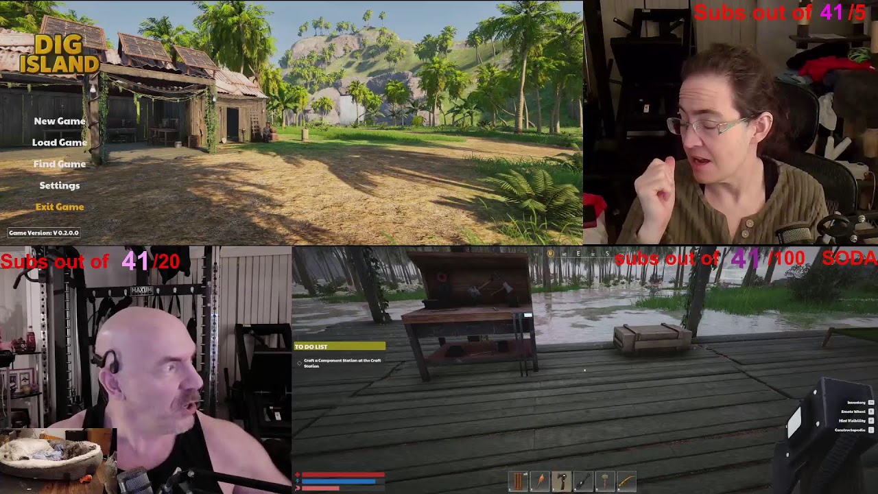 DIG ISLAND (should we play this?)  Canadian Couple Splitscreen. Digging survival game? SHORT NIGHT
