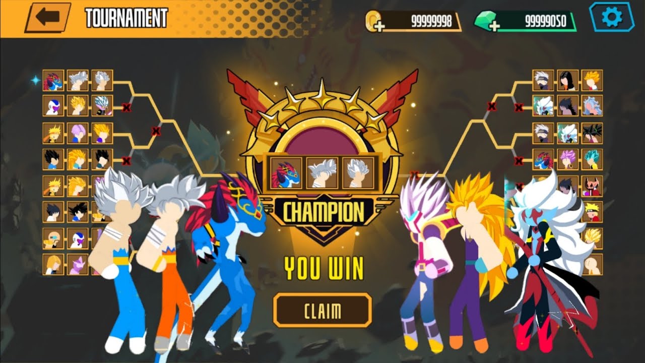 Stickman Dragon Fight Tournament of Migra, Goku , Vegeta, Gohan, Naruto, Trunks | Playxtreme