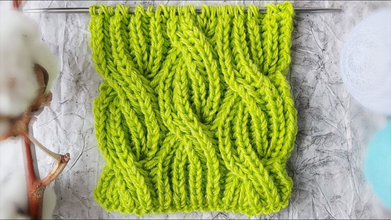 ШИКАРНЫЙ УЗОР. Пышные косы в технике Бриошь/Brioche cable knitting. Мастер класс для начинающих.