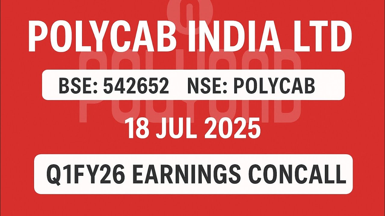 Polycab India Ltd Q1FY26 Concall | Earnings Conference Call Q1 Results 2026 | Latest share news