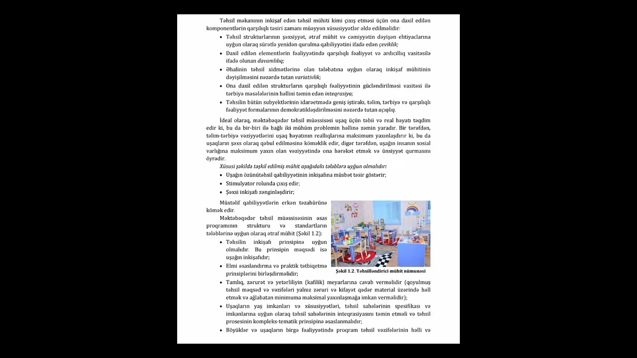 İnkişafetdirici mühit geniş izah Məktəbəqədər