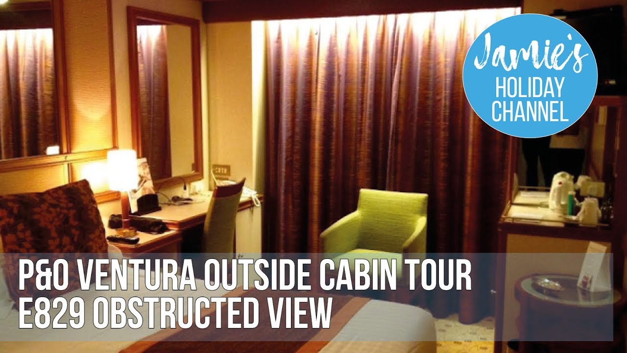 P&O Ventura Outside Cabin Tour (E629 obstructed view)
