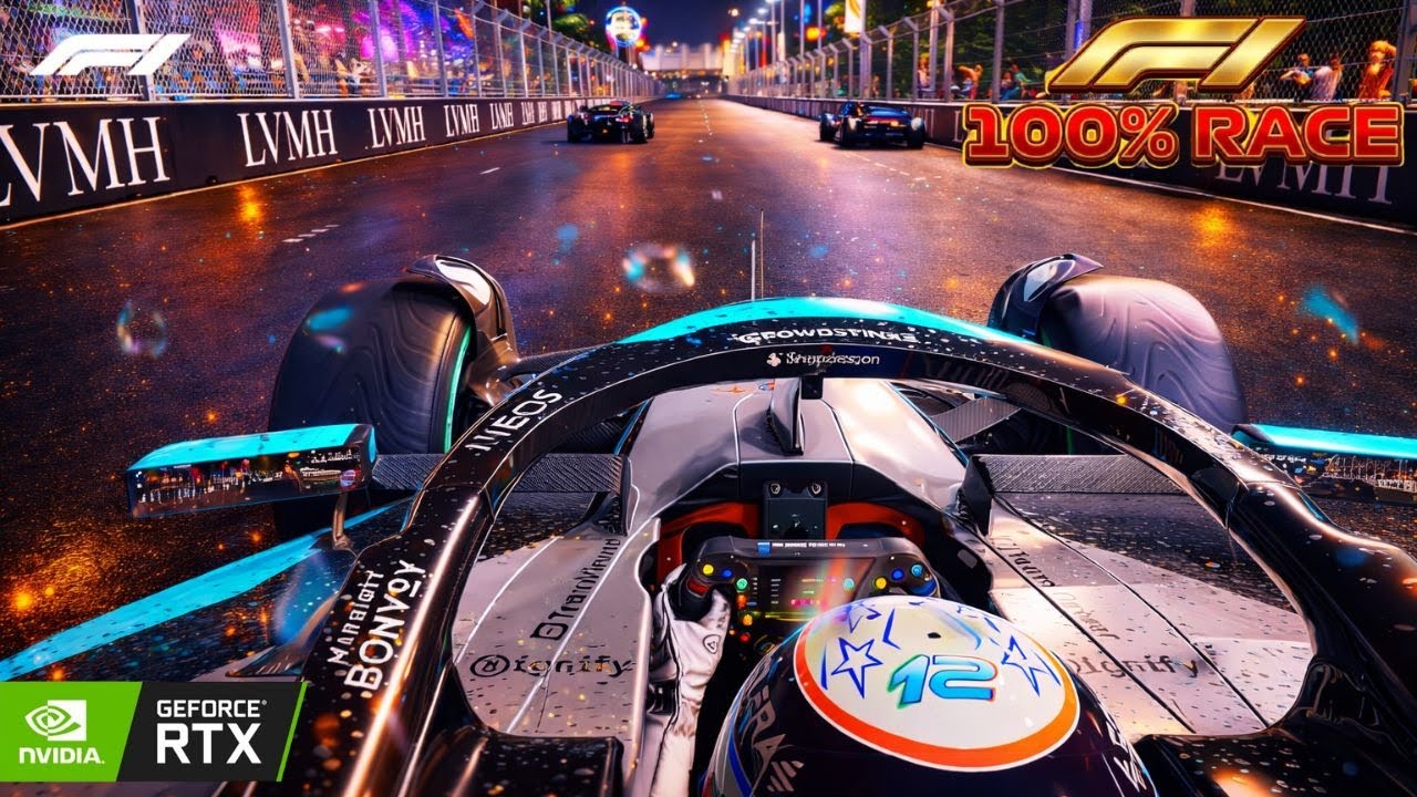 F1 26 – Mercedes W16 | 100% Street Night Grand Prix 🌃 Neon Lights | 4K RTX